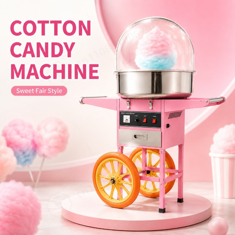 Commercial Cotton Candy Machine Cart - 바퀴가 달린 이동식 솜사탕 판매대, 상업용