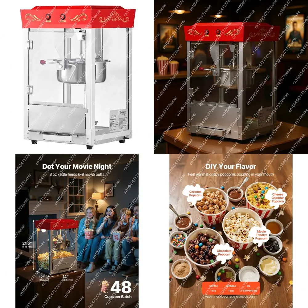 Commercial Popcorn Maker 8Oz - 상업용 8온스 스테인리스 스틸 팝콘 메이커