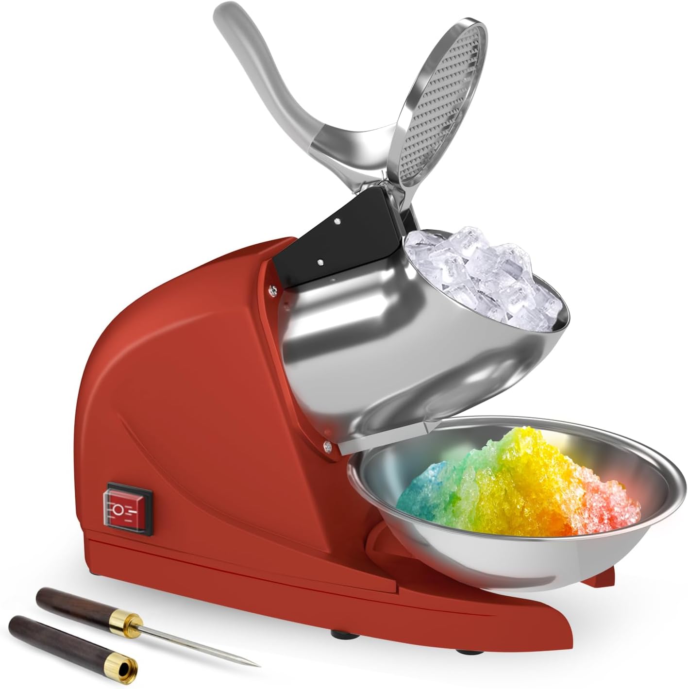전기식 제빙기, 380W, 3개의 스테인리스 스틸 칼날 - Snow Cone Shaved Ice Machine 리뷰 및 가격
