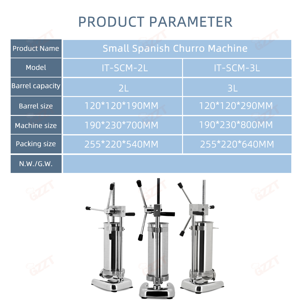 GZZT SCM 스페인식 추로스 제조기, 2L/3L 용 - Churros Extruder Machine Manual 리뷰 및 가격