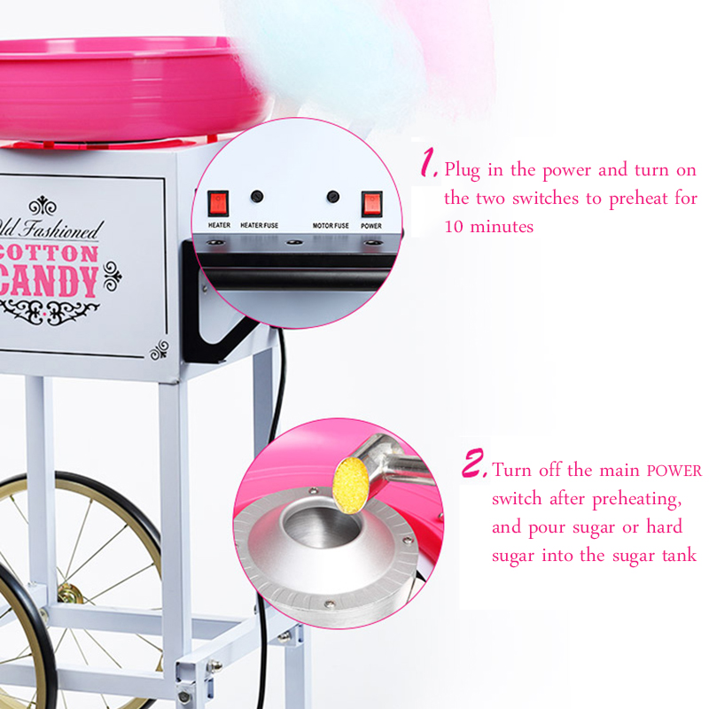 솜사탕 기계 고출력 상업용 멋진 전기 모바일 스톨 카트 - Commercial Cotton Candy Machine Cart 리뷰 및 가격