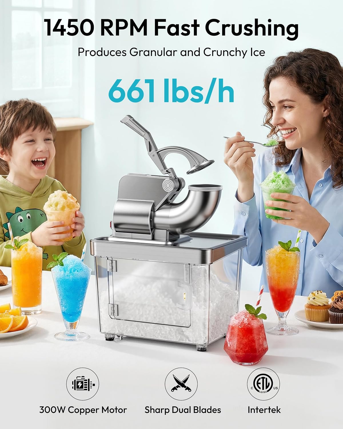 대용량 51L 상업용 눈꽃 얼음 제조기, 시간당 661 - Snow Cone Shaved Ice Machine 리뷰 및 가격
